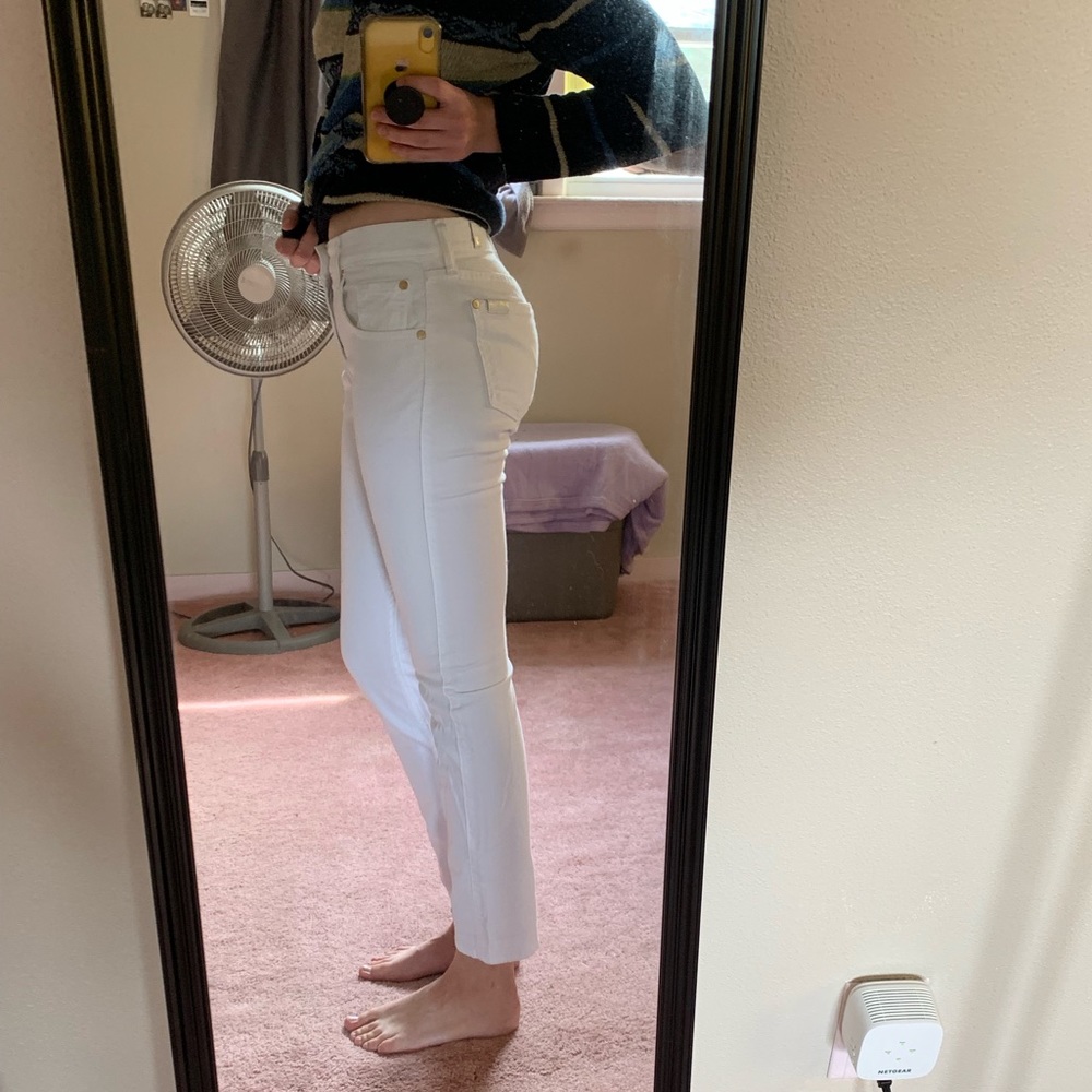 7 For All Mankind Cropped White Jeans